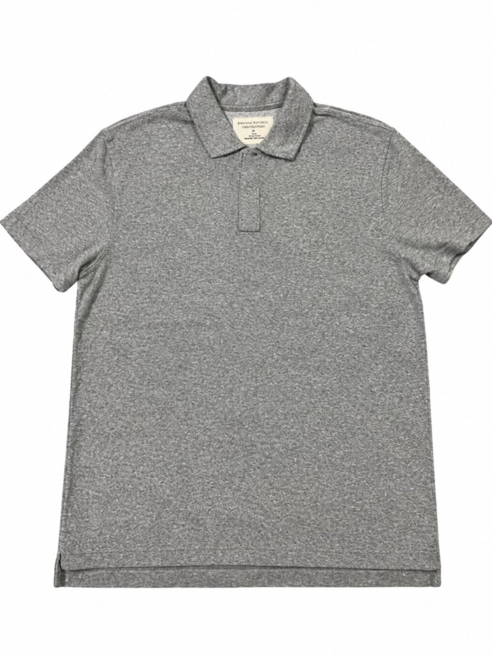 Bloomingdale's Men’s Gray Terry Polo Shirt Size L Short Sleeve